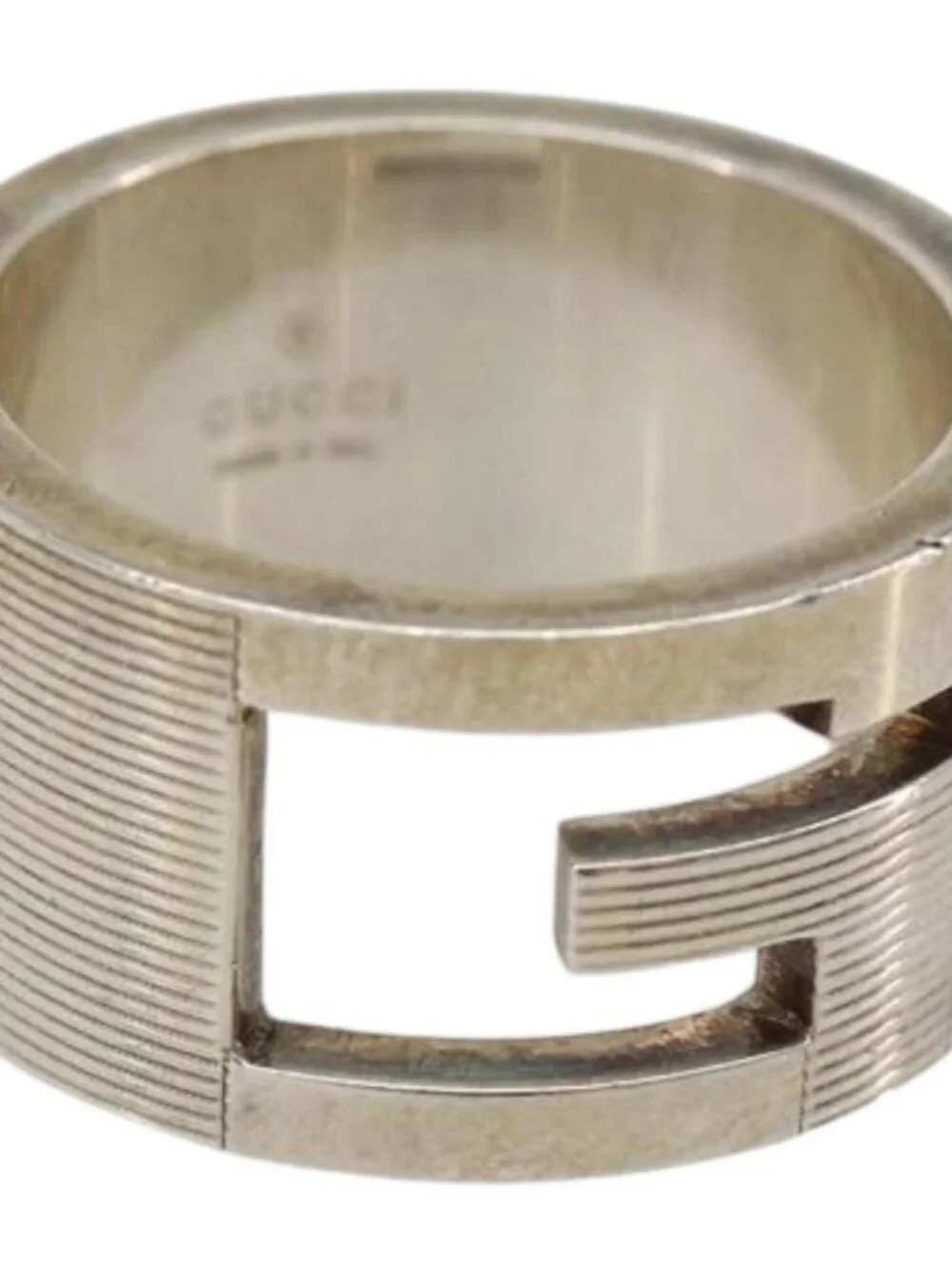GUCCI Branded G Ring Ag925 Silver Auth SW2379V
